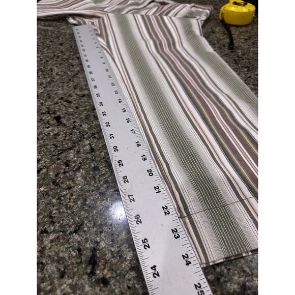 Loft Pants Womens 8 Green Brown White Striped Coastal Cotton Blend Casual Beachy - Picture 5 of 7